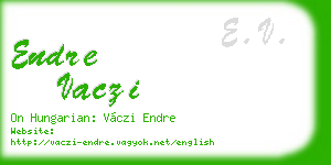 endre vaczi business card